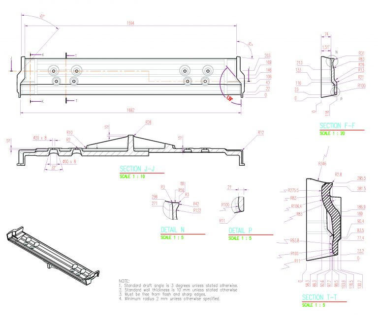 Spoiler Shop Drawing - CAD Drafting Singapore