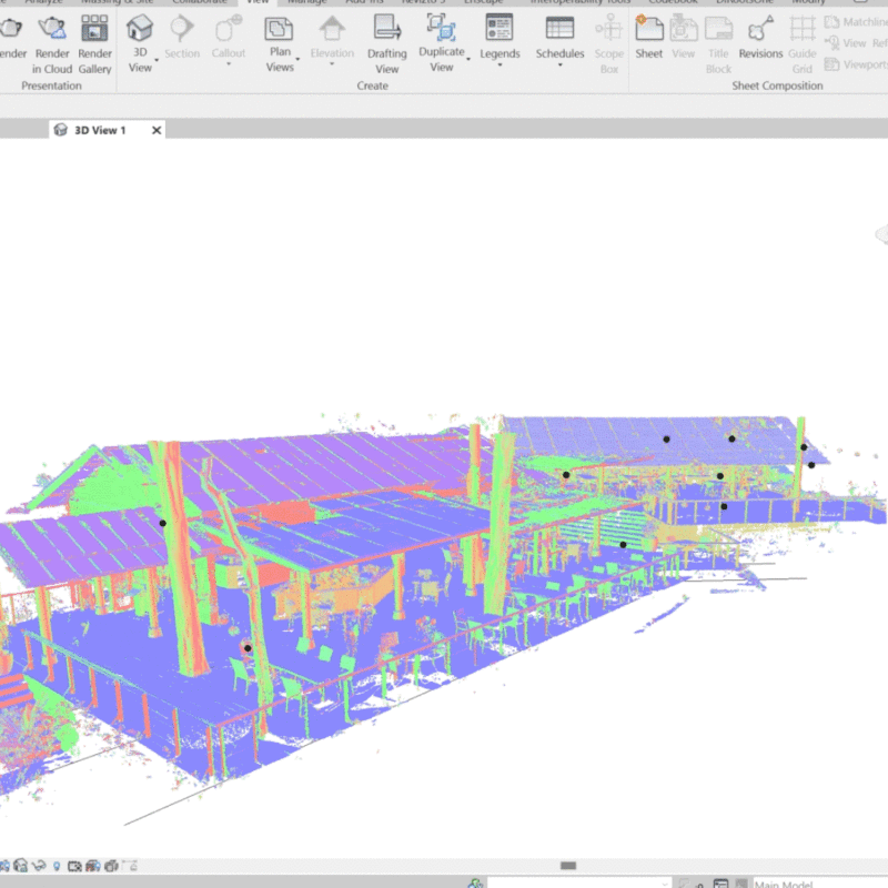 3D Laser Scanning Service for conversion of Point Cloud to BIM using Revit.