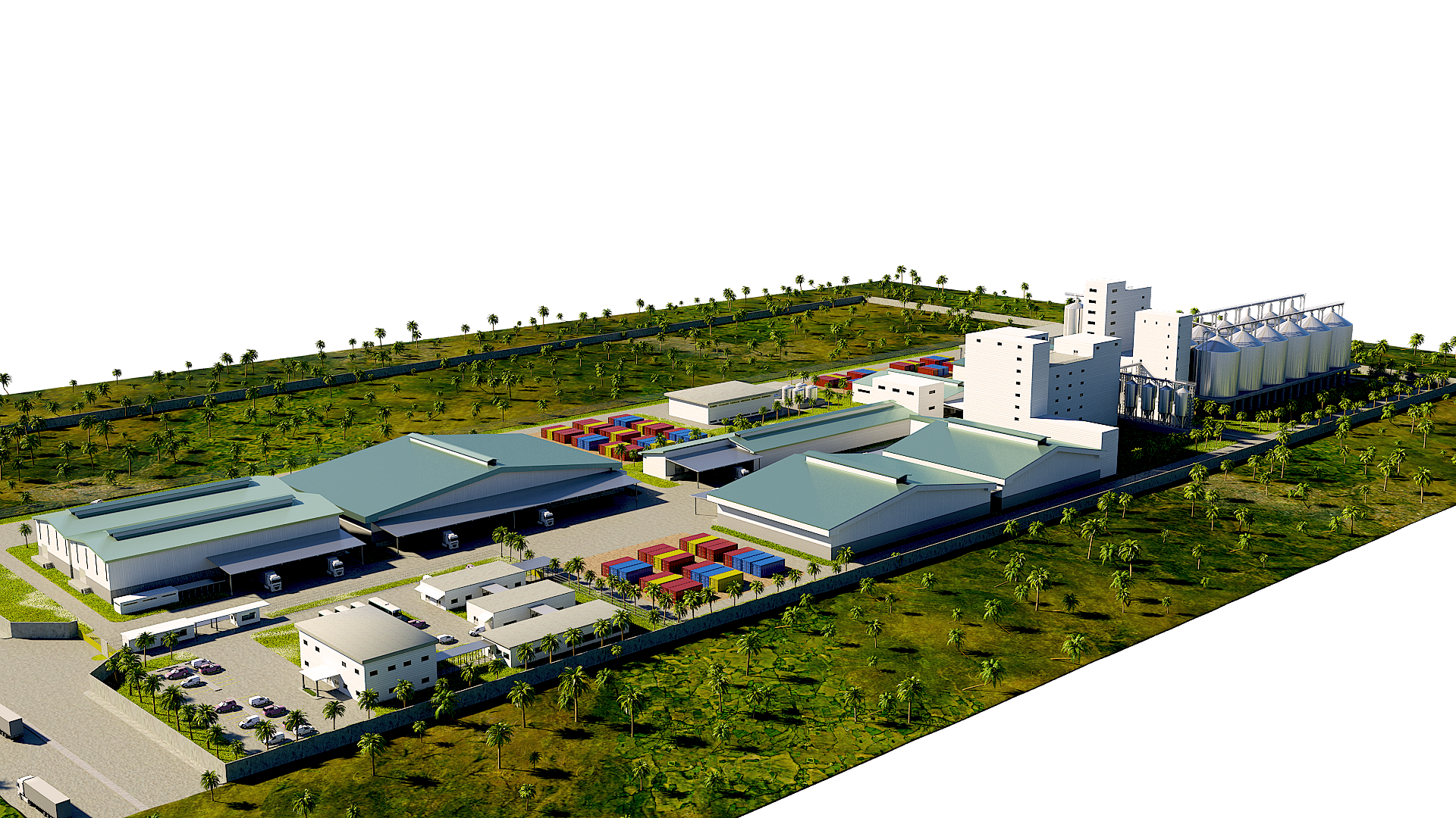 3D Rendering & Modeling Service for Exterior Logistic Plant 02