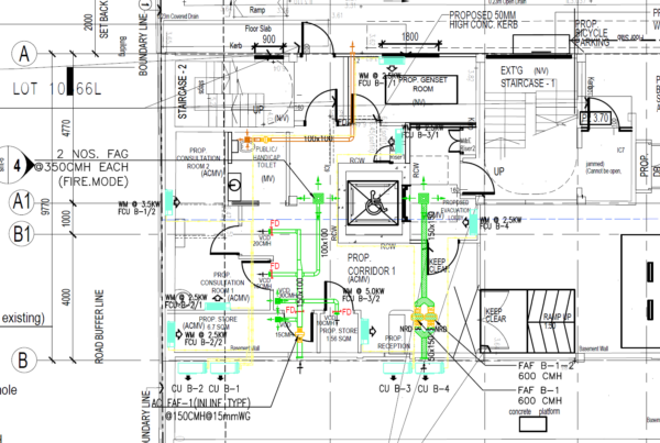 2D Submission Drawings Service for a Mall submission to MCST